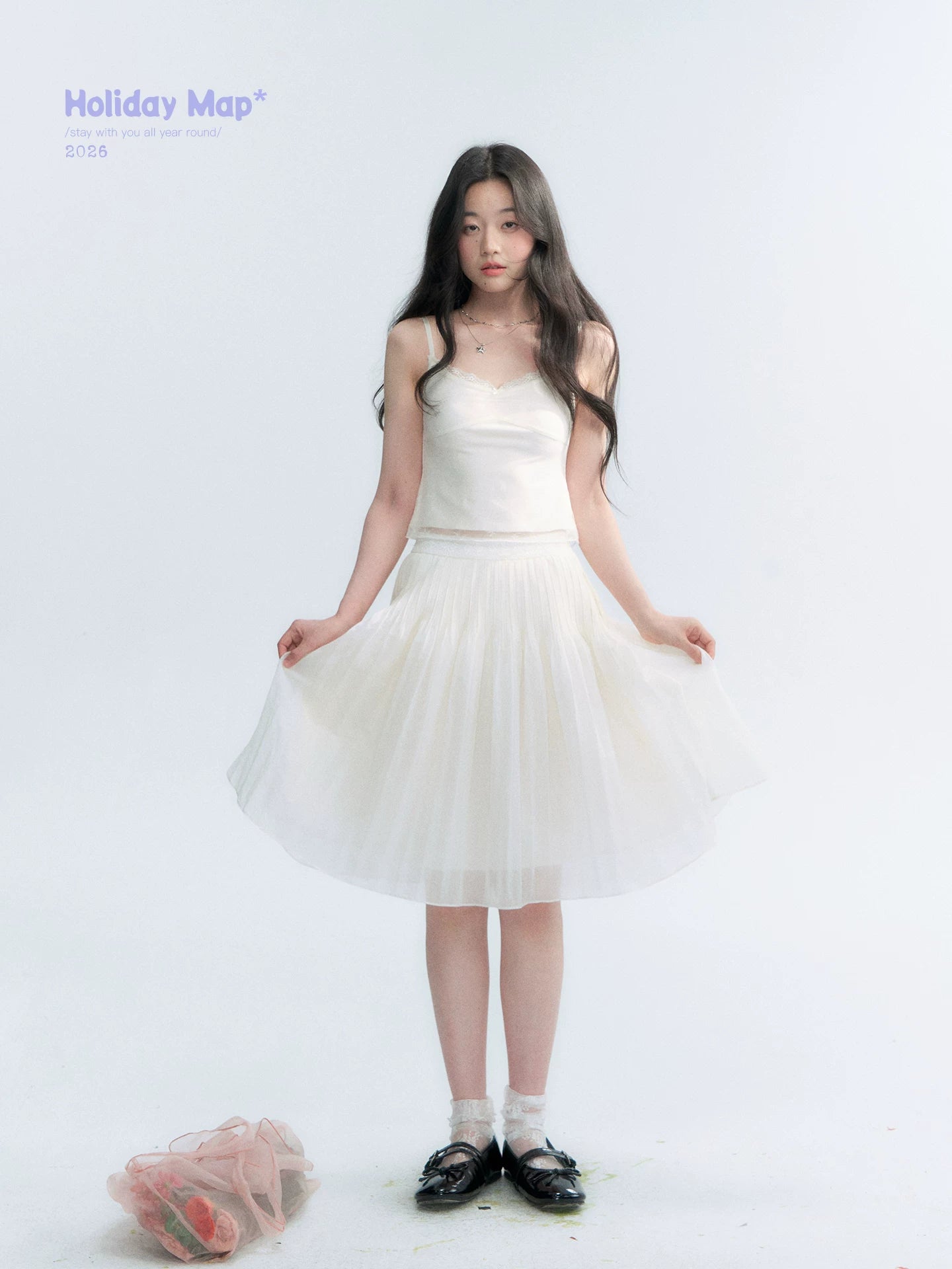 "First Confession" Ivory Lace Bow Cami Top