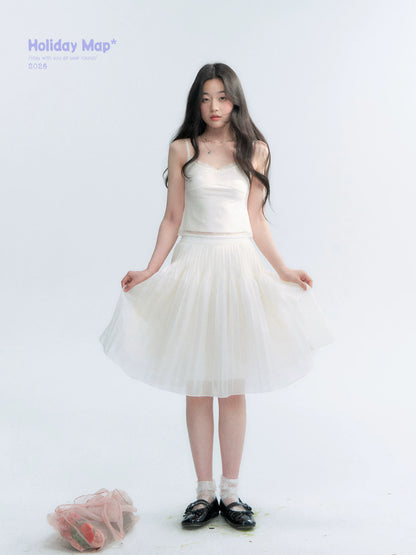 "First Confession" Ivory Lace Bow Cami Top