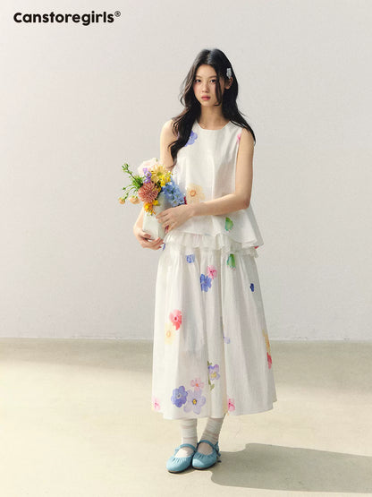 Floral Whisper White A-Line Top & Skirt Set WW2026053