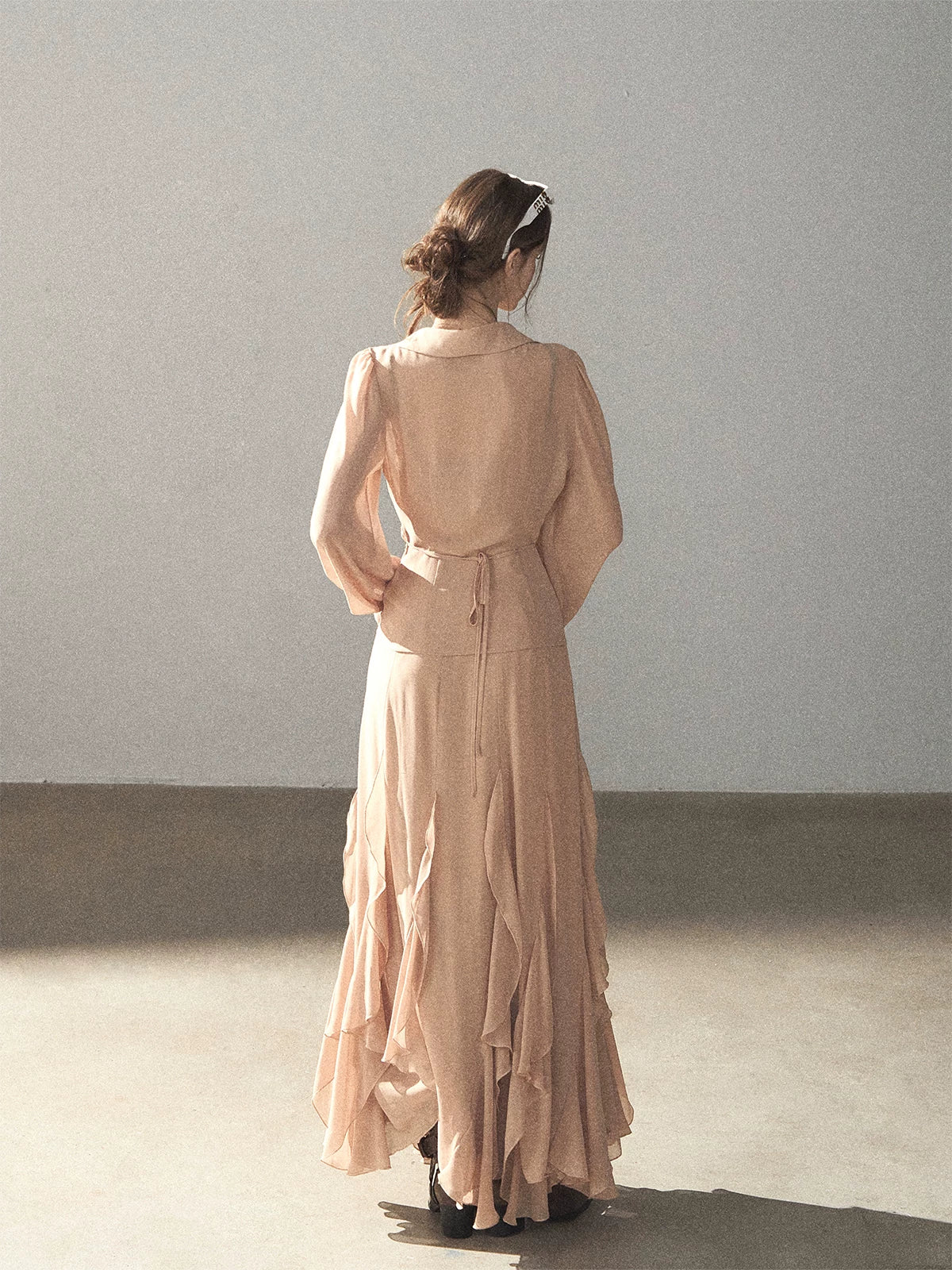 AOMALM - "The Next Fallen Leaf" Cinnamon Pink 2-Piece Set (Shirt / Cami Dress)