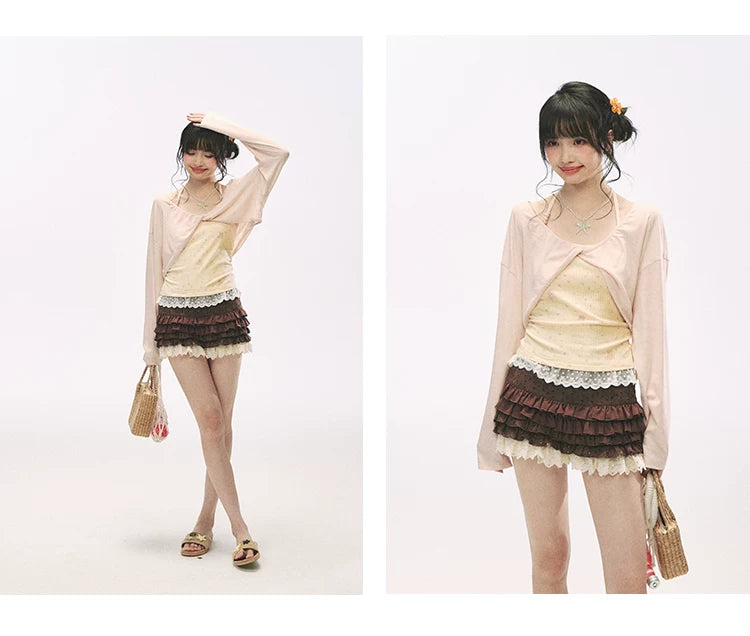 "Layer Cake" Chocolate Brown Lace Ruffle Bloomers
