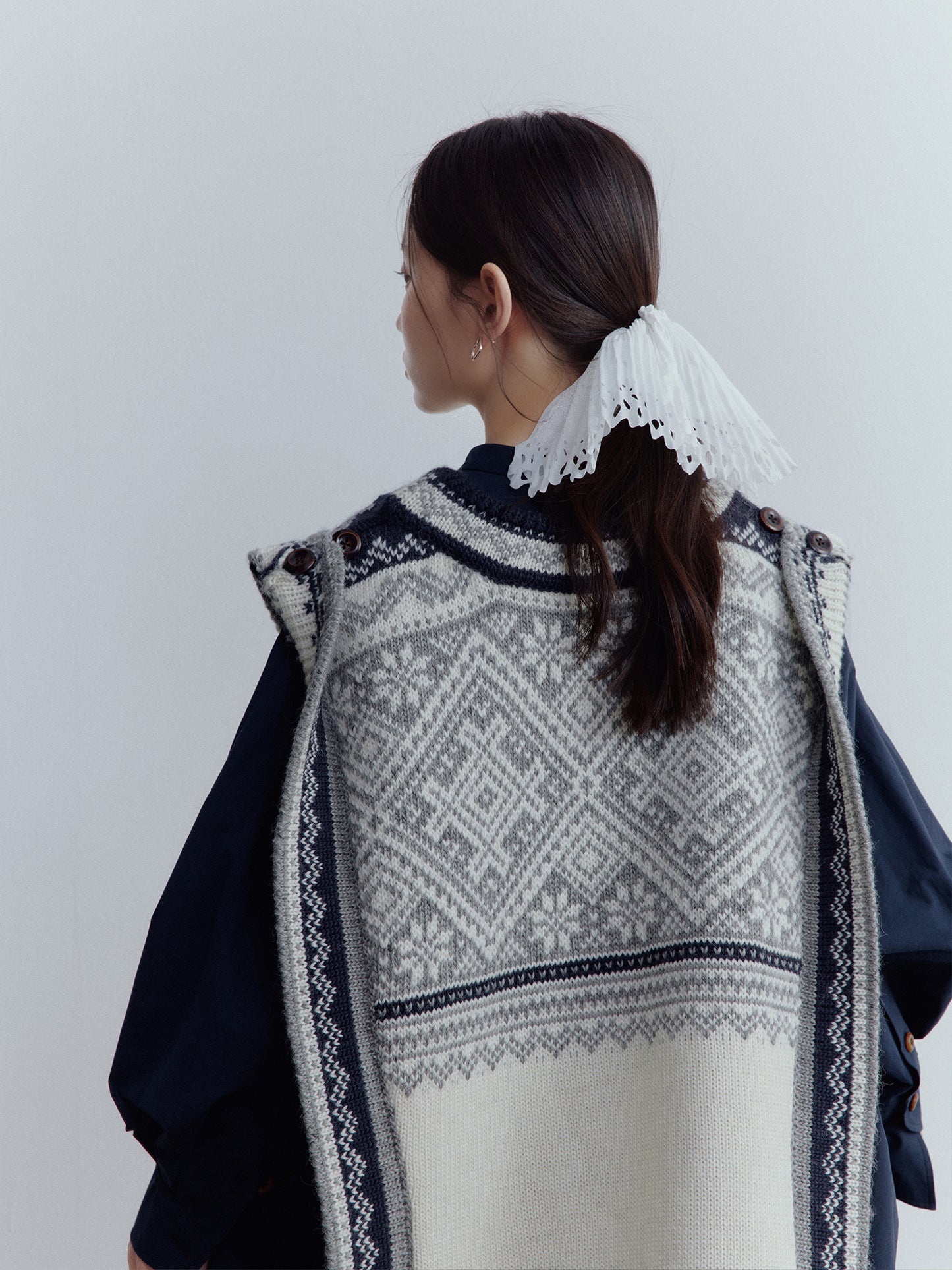 FUSSED Strange Circus Fair Isle Wool Vest FOF-25SS163