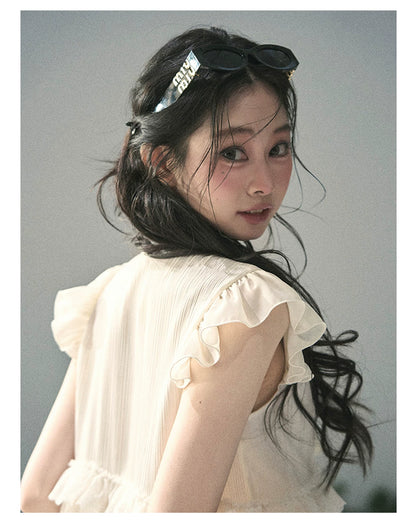 “Sunlight on My Heart” Ivory Lace Babydoll Blouse
