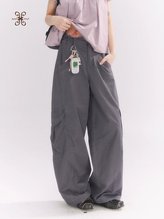 “Pear Shape Genius” Dusty Mauve Washed Cotton Cargo Pants