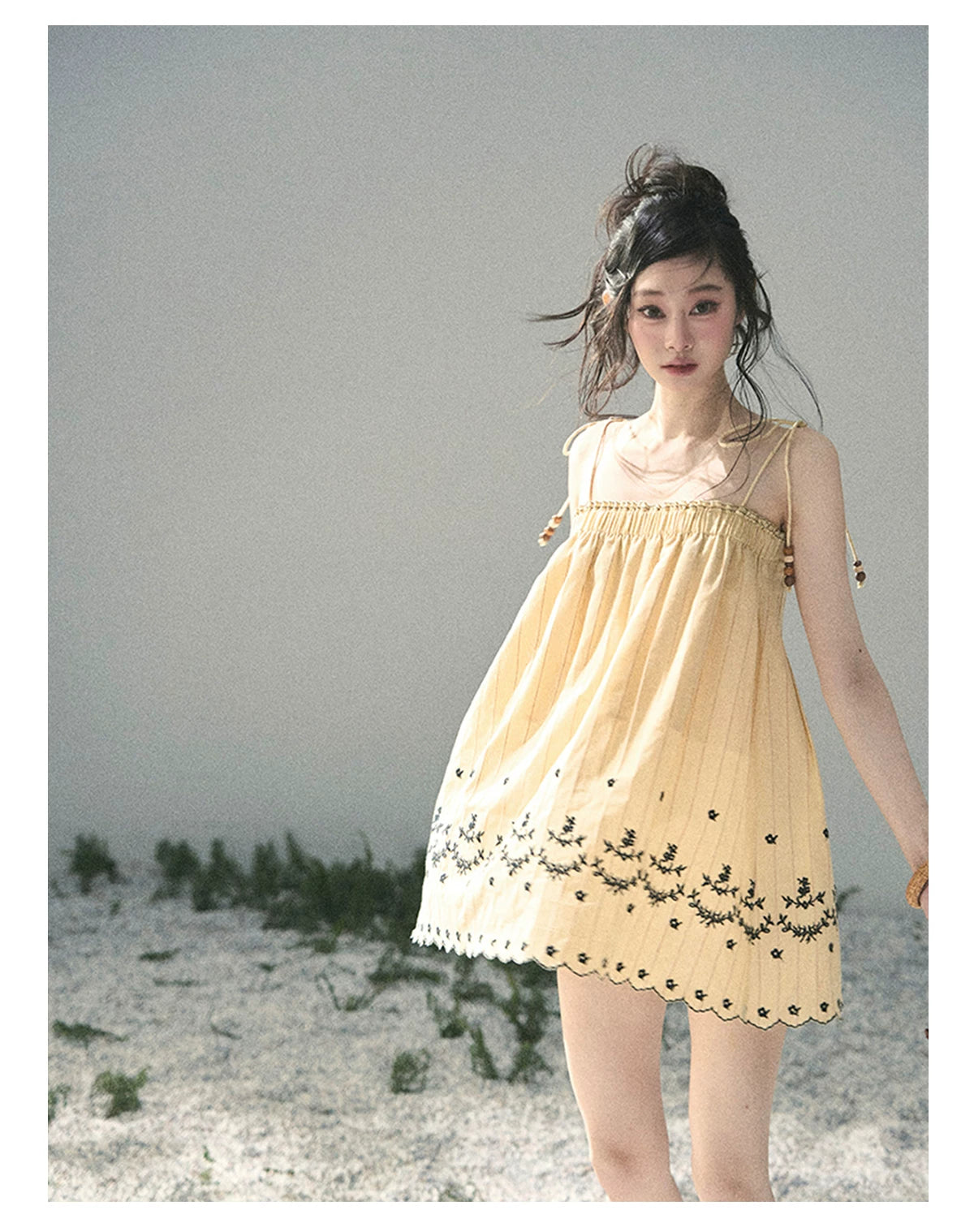 “Ripples Along the Hem” Butter Yellow Reversible Babydoll Dress
