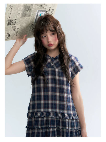 "Weekend Diary" Ruffle Tiered Polo Midi Dress