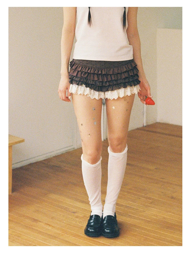 "Layer Cake" Chocolate Brown Lace Ruffle Bloomers