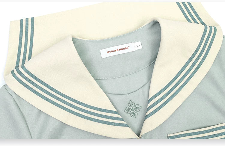 "Mint Whisper" Mint White Sailor Uniform Set