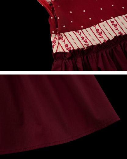 "Cherry Stardust Mood" Mixed Print Cami Mini Dress WE909