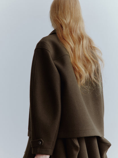 FUSSED Rebel Heiress Wool Blend Jacket – Chocolate Brown FOF-25AW192b