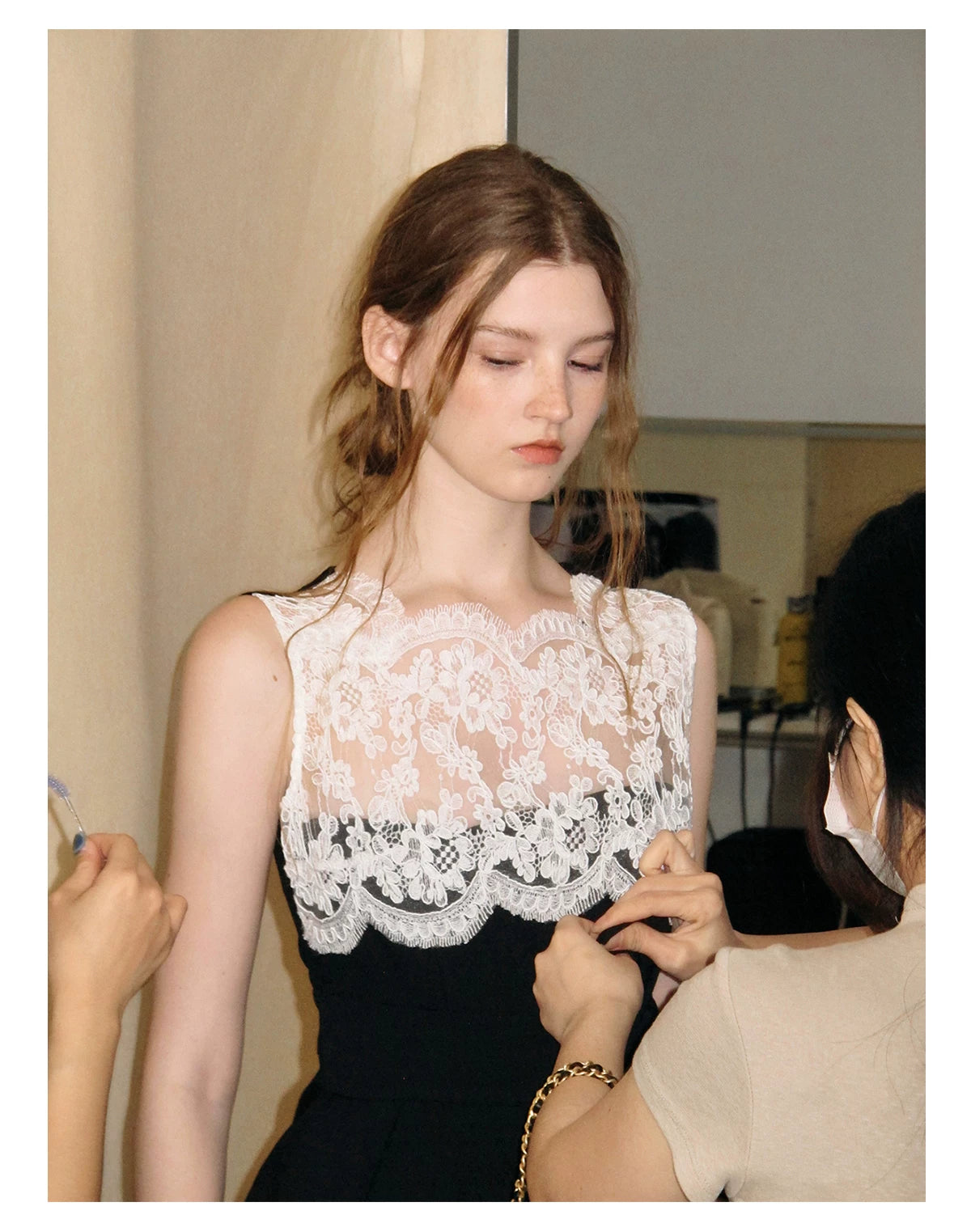 "The Quiet Strength" Black Iris Lace Sleeveless Crop Top