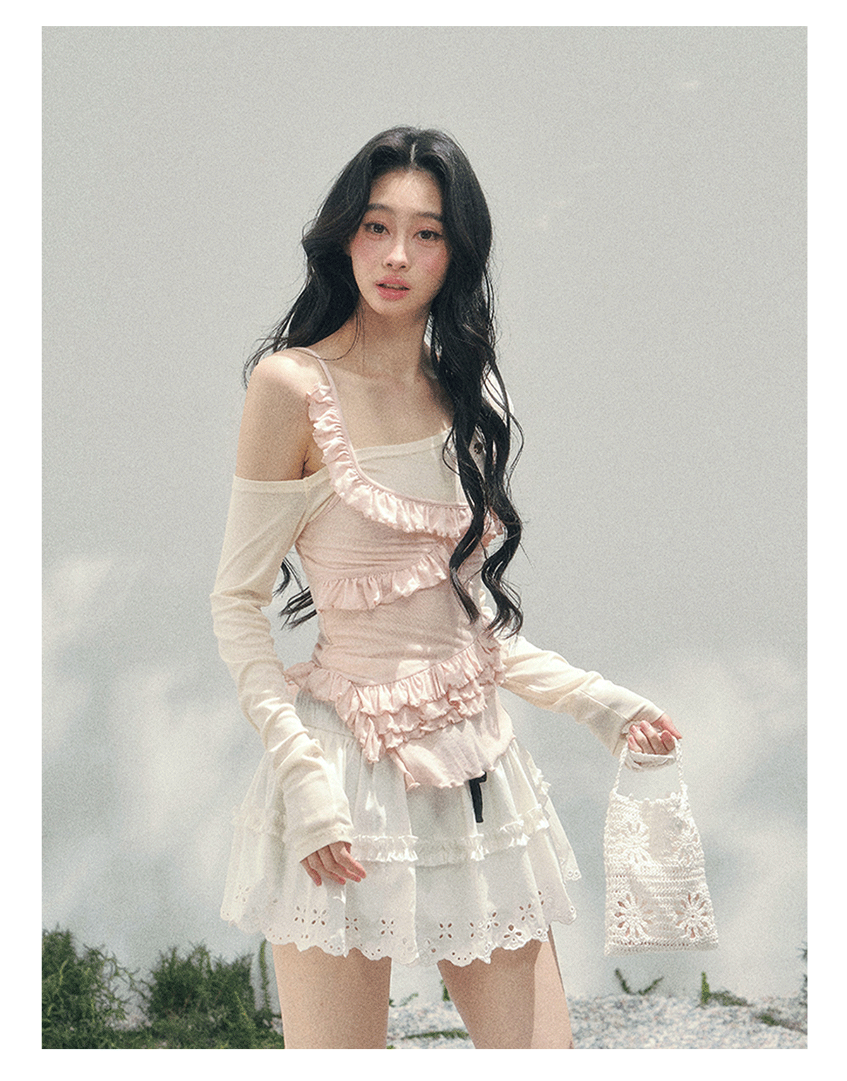 “Sugar Frosted Tenderness” Off-Shoulder Ruched Tee