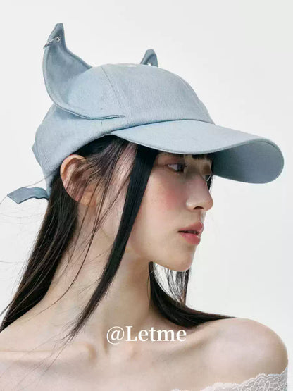 Cat Ear Denim Baseball Cap – Cute Korean Style Hat