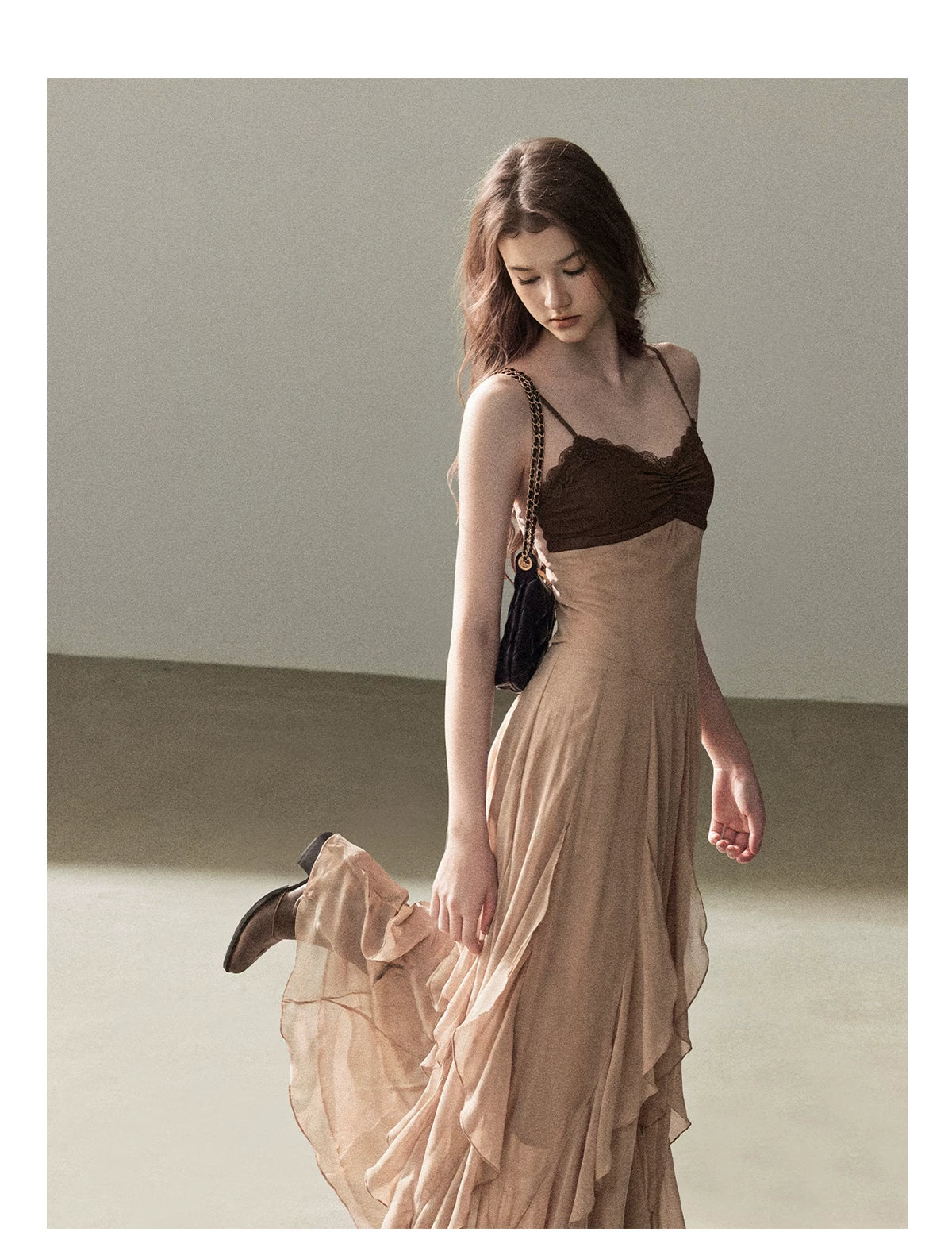 AOMALM - "The Next Fallen Leaf" Cinnamon Pink 2-Piece Set (Shirt / Cami Dress)
