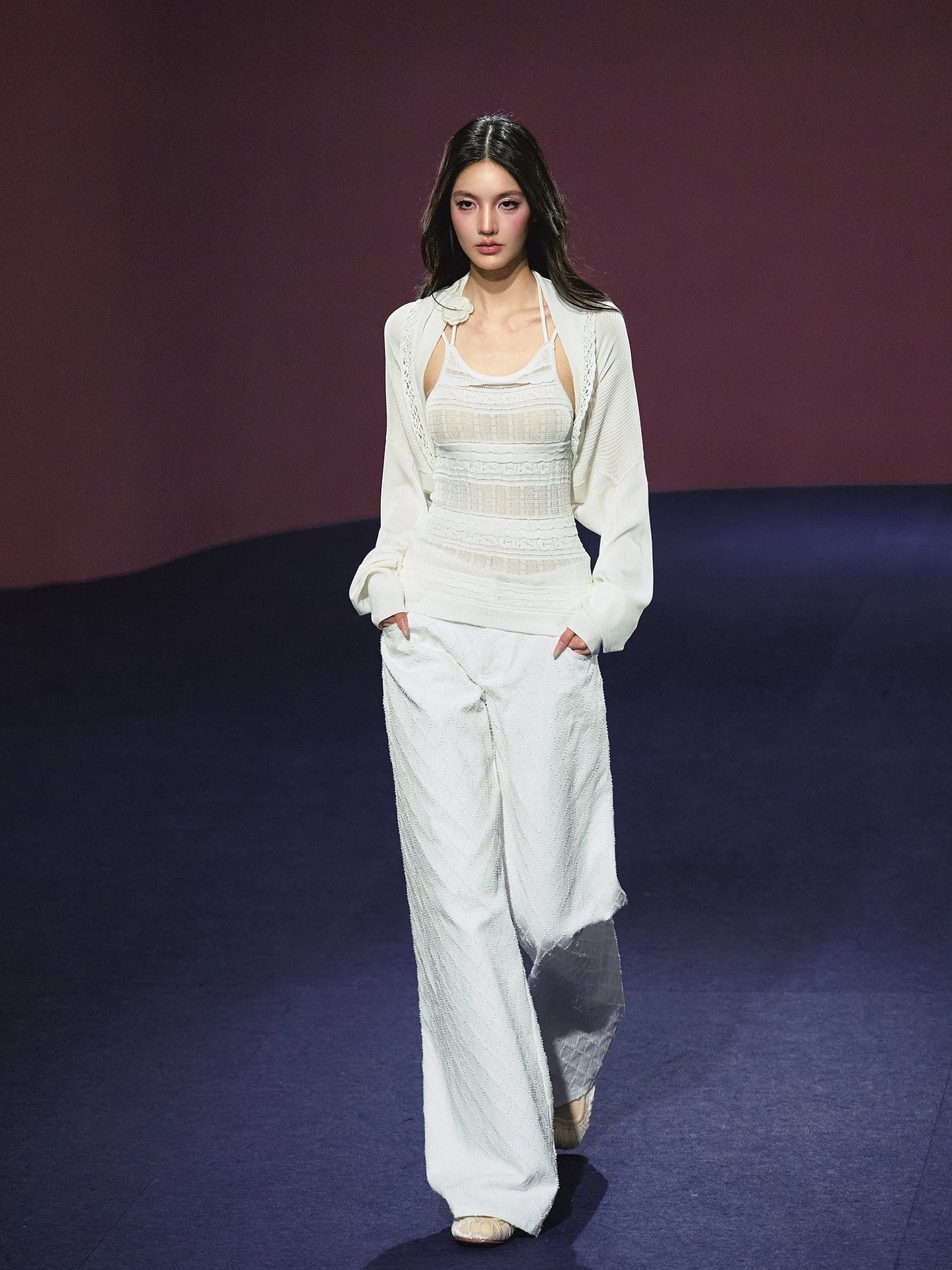 White High-Waisted Wide-Leg Cotton Jeans