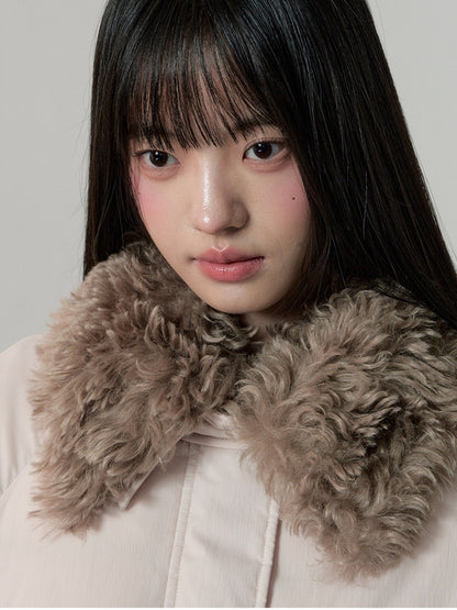 Soote Season - Sweet Cream Pink Faux-Fur Collar Puffer Jacket