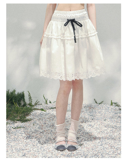 少也眼 "Spring Meadow Skirt" Soft White French Skirt 75683845