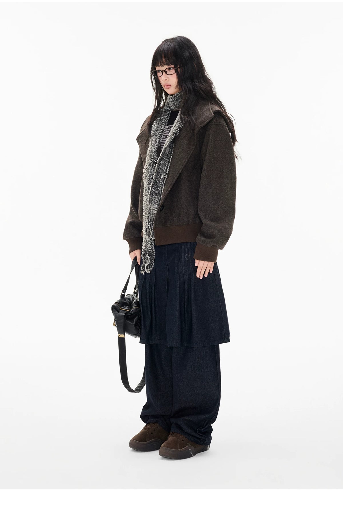 EZEK | Preppy Hooded Wool Blend Jacket with Button Front