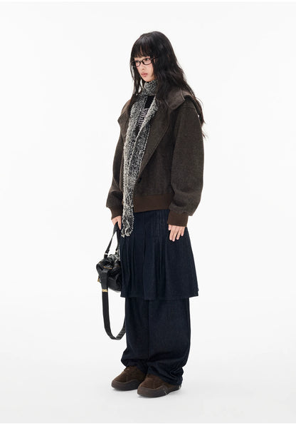 EZEK | Preppy Hooded Wool Blend Jacket with Button Front