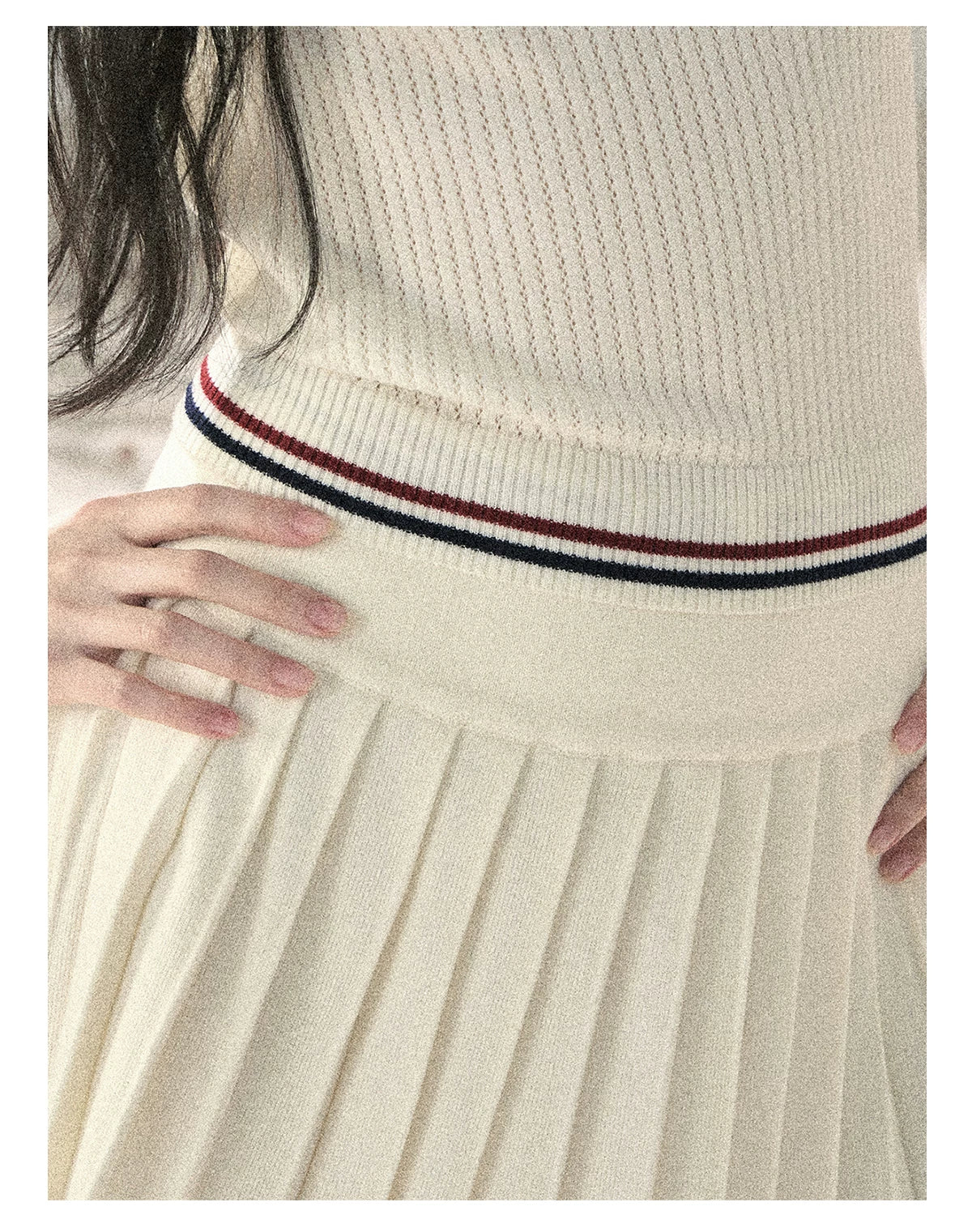 "The Softest Touch" Dutch Cream Collegiate Knit Top & Mini Skirt Set