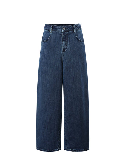 JN's DESIGN - Dark Blue Wide-Leg Vintage Jeans