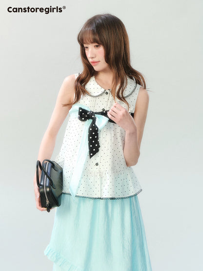 "Polka Dot Water Dream" Mint Green Ruffle Skirt Set PP2026229