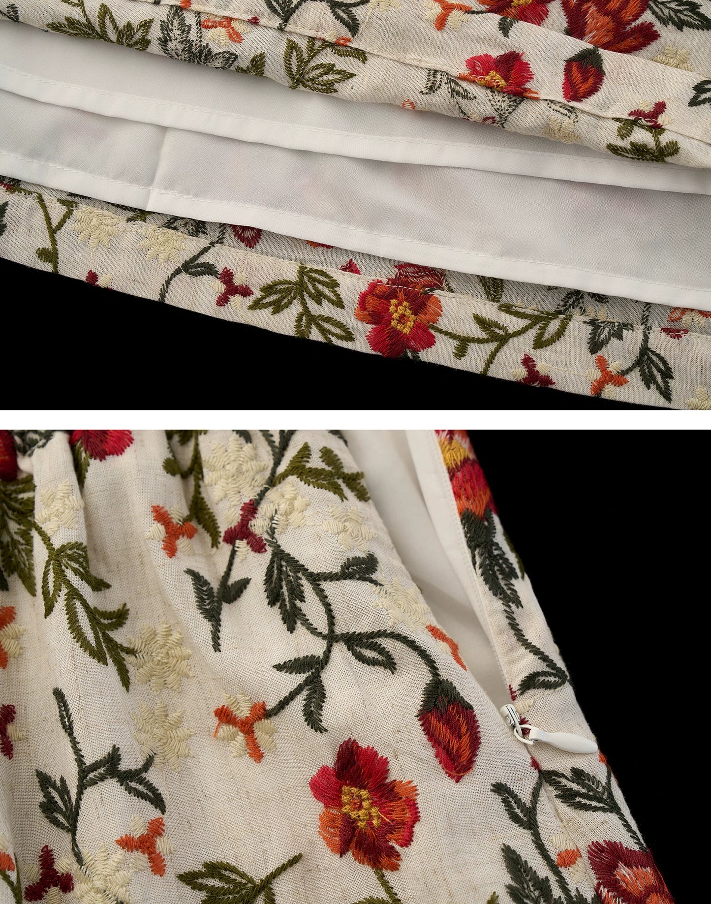 "Vintage Garden Mood" Embroidered Cami & A-line Skirt Set WE973