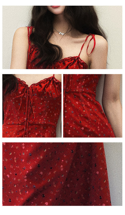 1P - “Flower” Rouge Whisper Chiffon Maxi Dress