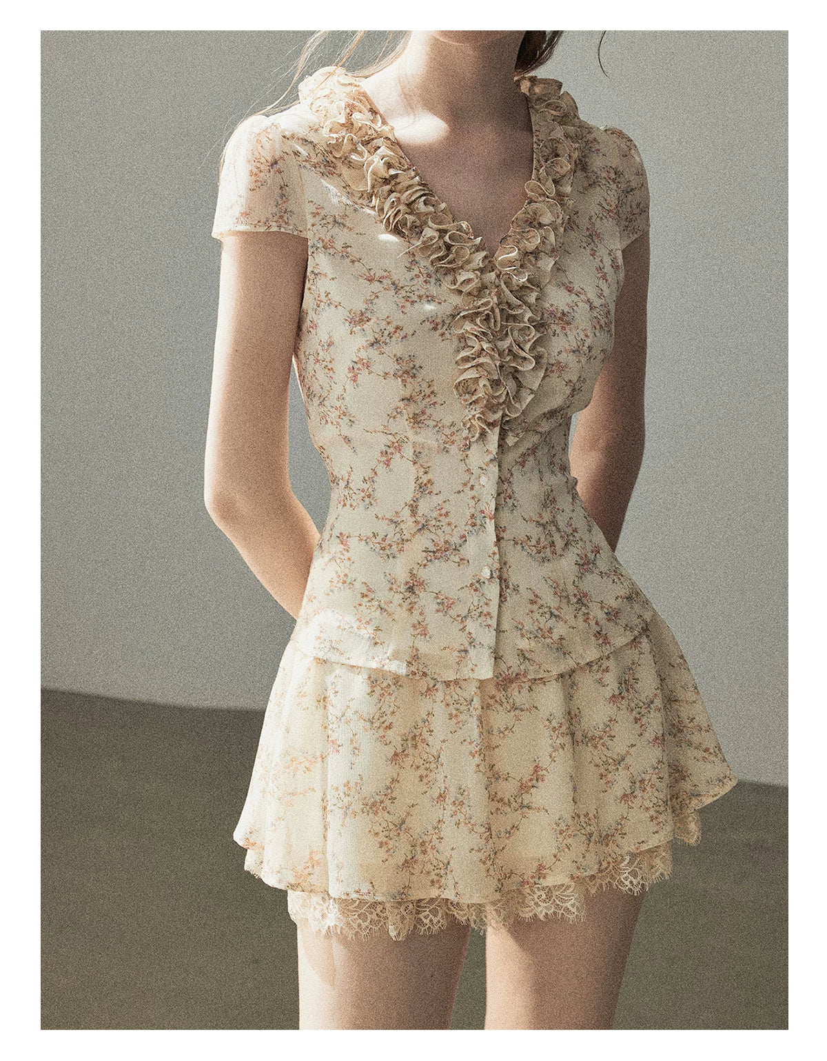 "Daisies in Your Arms" Soft Goose Yellow Chiffon Set