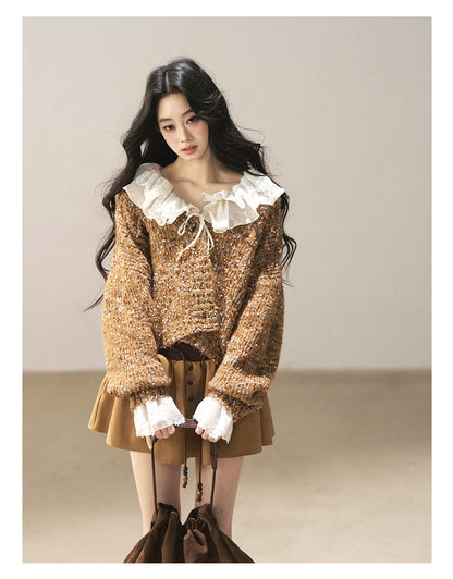 AOMALM - Toasted Pecan Marled Knit Cardigan