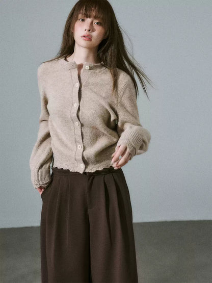 LOST FOREST - Coconut Milk Brown Cape Sweater Set