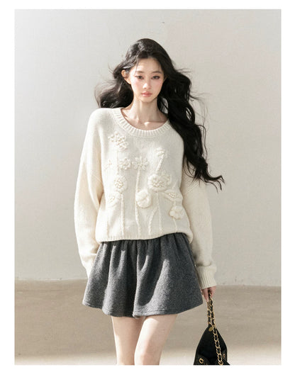 AOMALM - "Winter Traces" Dark Heather Gray Pleated A-Line Mini Skirt