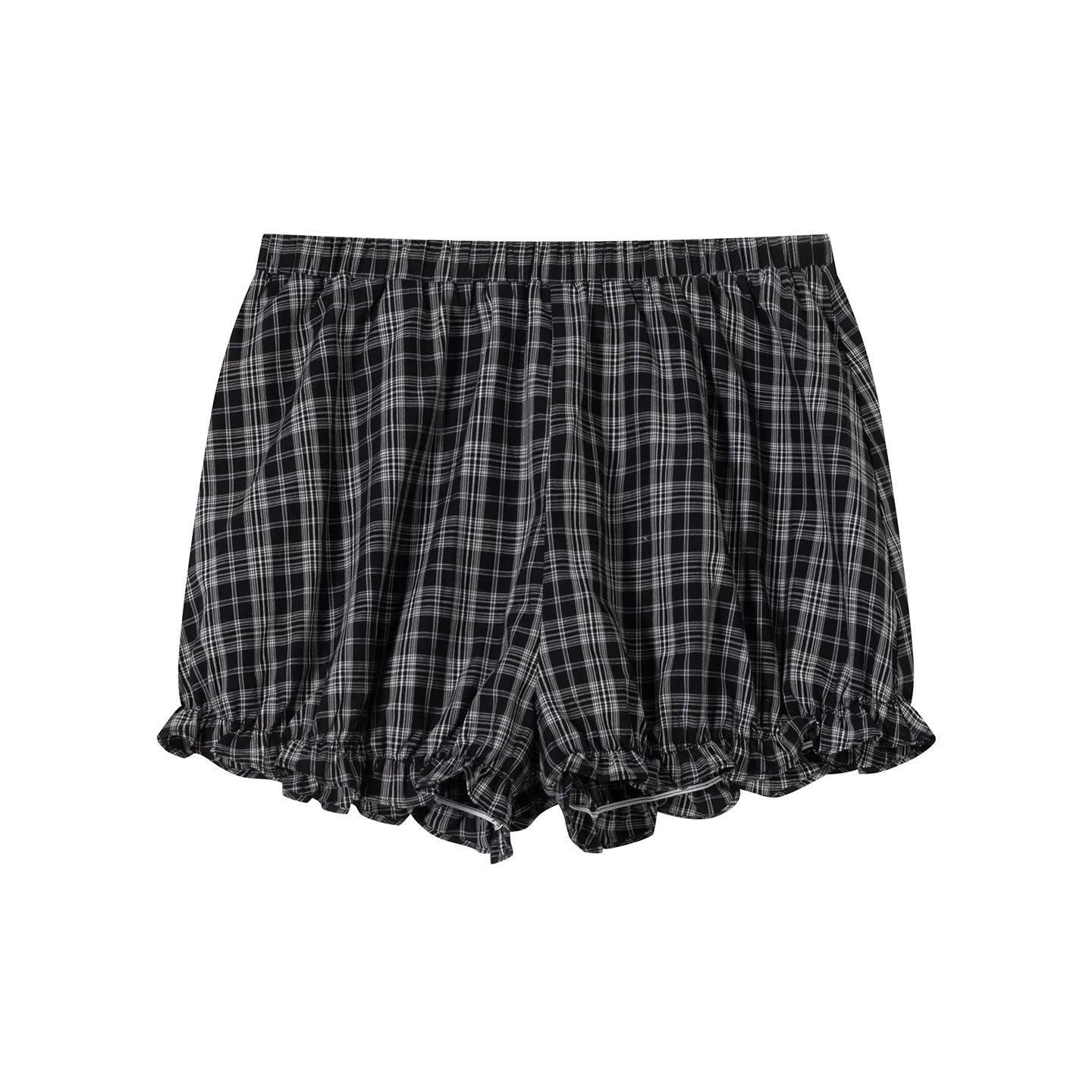"Soft Check Reverie" Plaid Top, Skirt & Shorts Set LL2026014