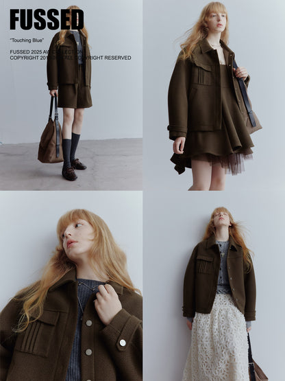 FUSSED Rebel Heiress Wool Blend Jacket – Chocolate Brown FOF-25AW192b