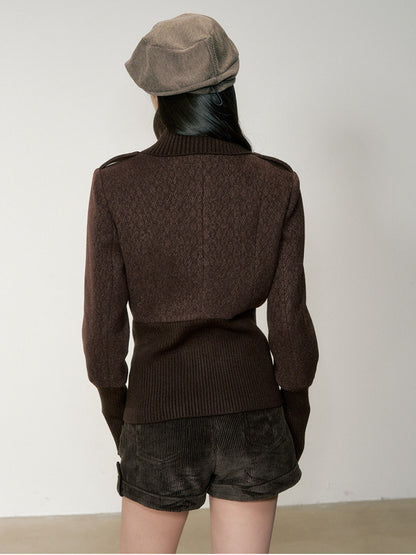 Soote Season - "Cloud & Roast" Two-Way High-Neck Cinched Wool Jacket