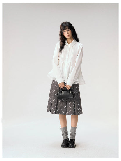 [CAN] "Misty Gardenia" White Lace Ruffle Doll Collar Blouse