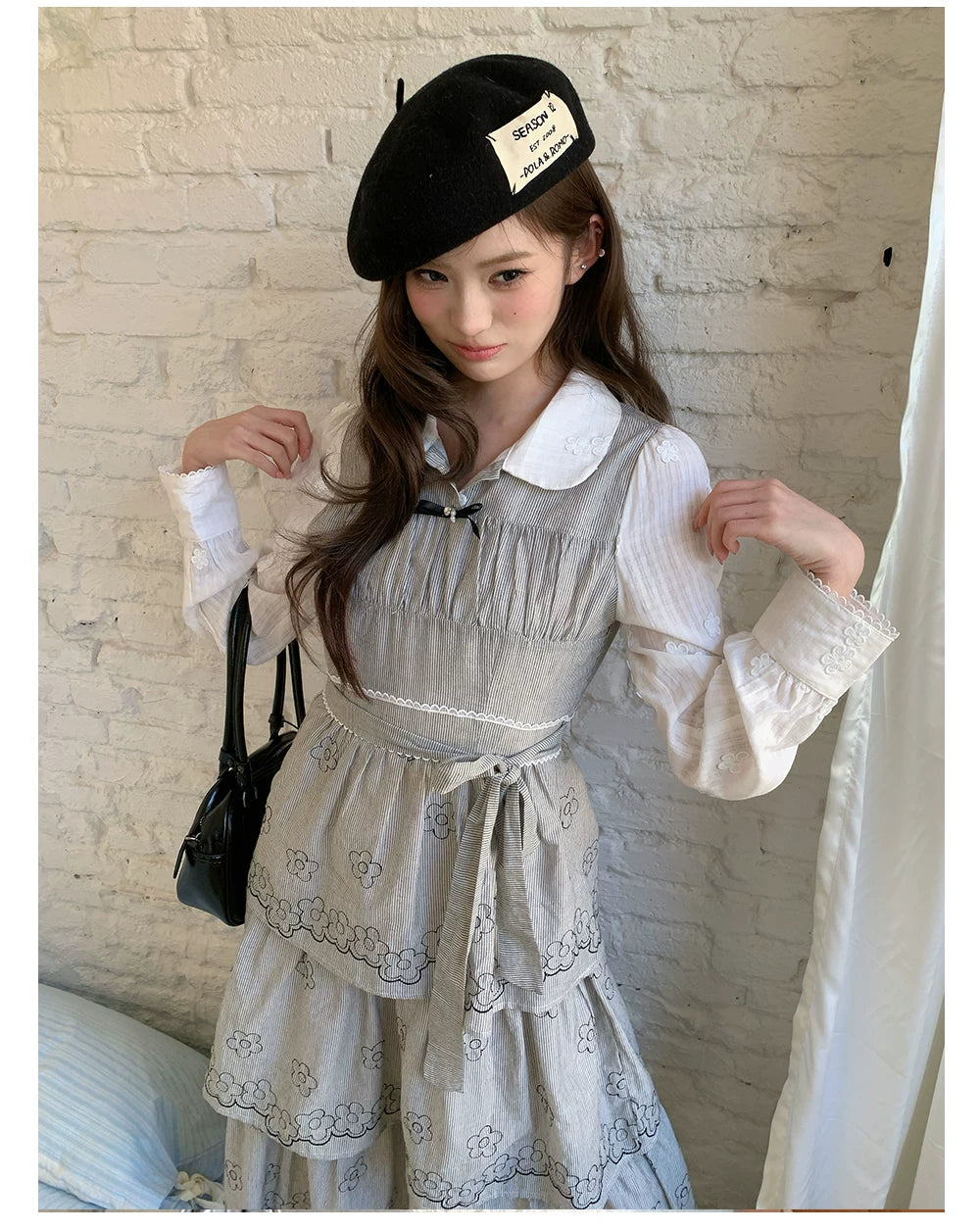 “Woodland Waltz Reverie” Grey Layered Cake Dress