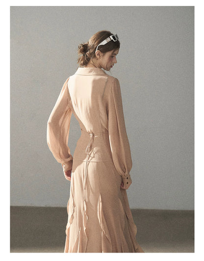 AOMALM - "The Next Fallen Leaf" Cinnamon Pink 2-Piece Set (Shirt / Cami Dress)