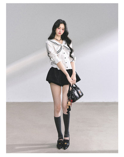 少也眼 "Mary Jane Academy" French Lace Sailor Blouse 7685464