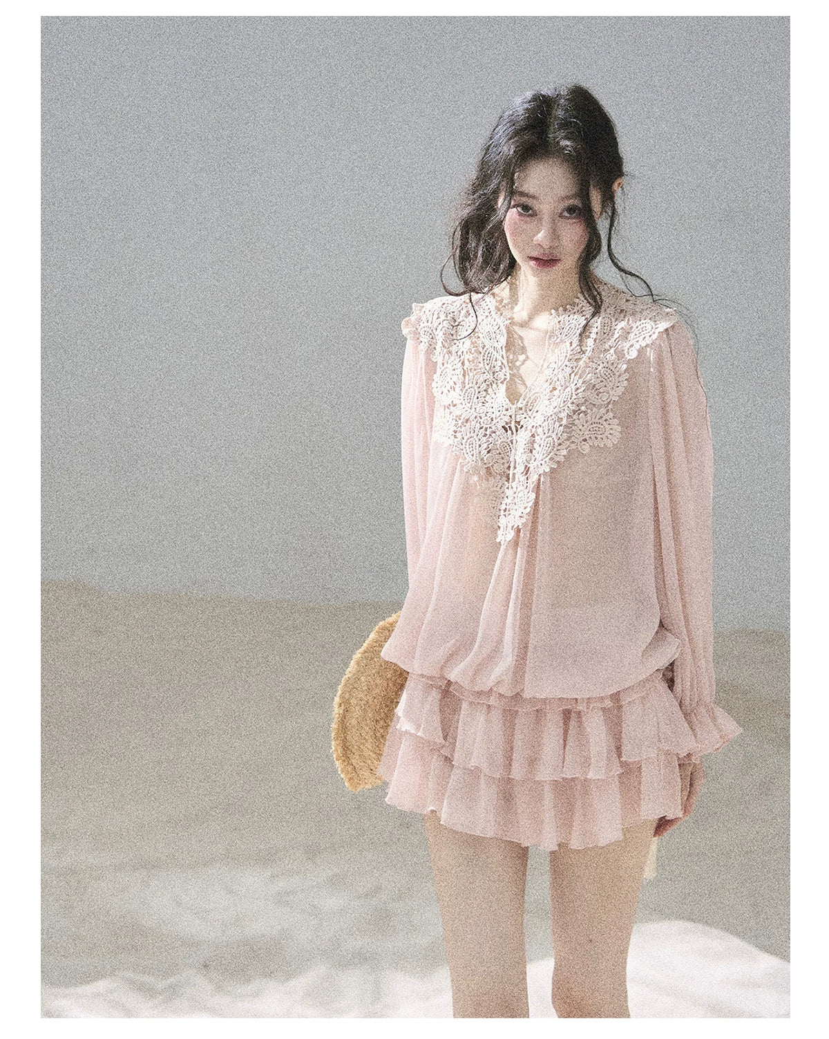 "Flowers on the Breeze" Blush Pink Top & Mini Skirt Two-Piece Set