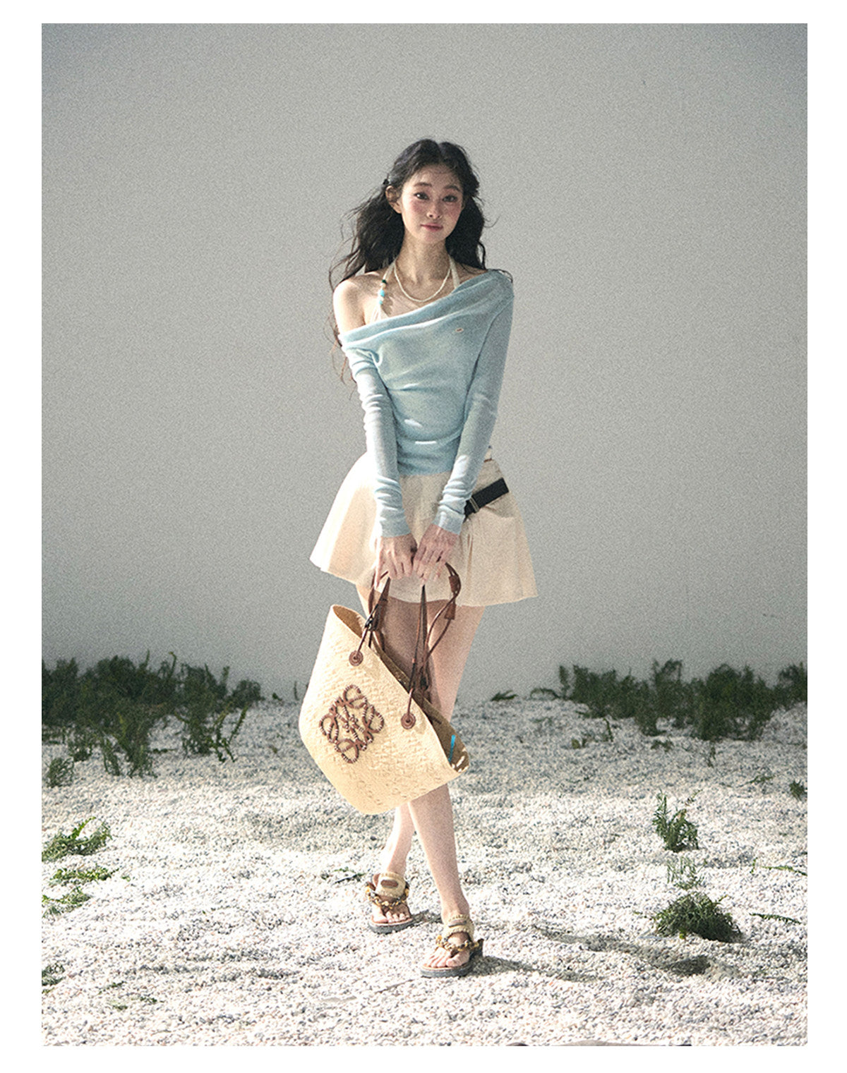 “Sugar Frost Diaries” Crystal Blue Layered Halter Top