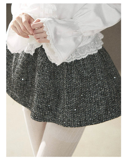 AOMALM - "Bluebells in Bloom" Pearl White Lace Blouse