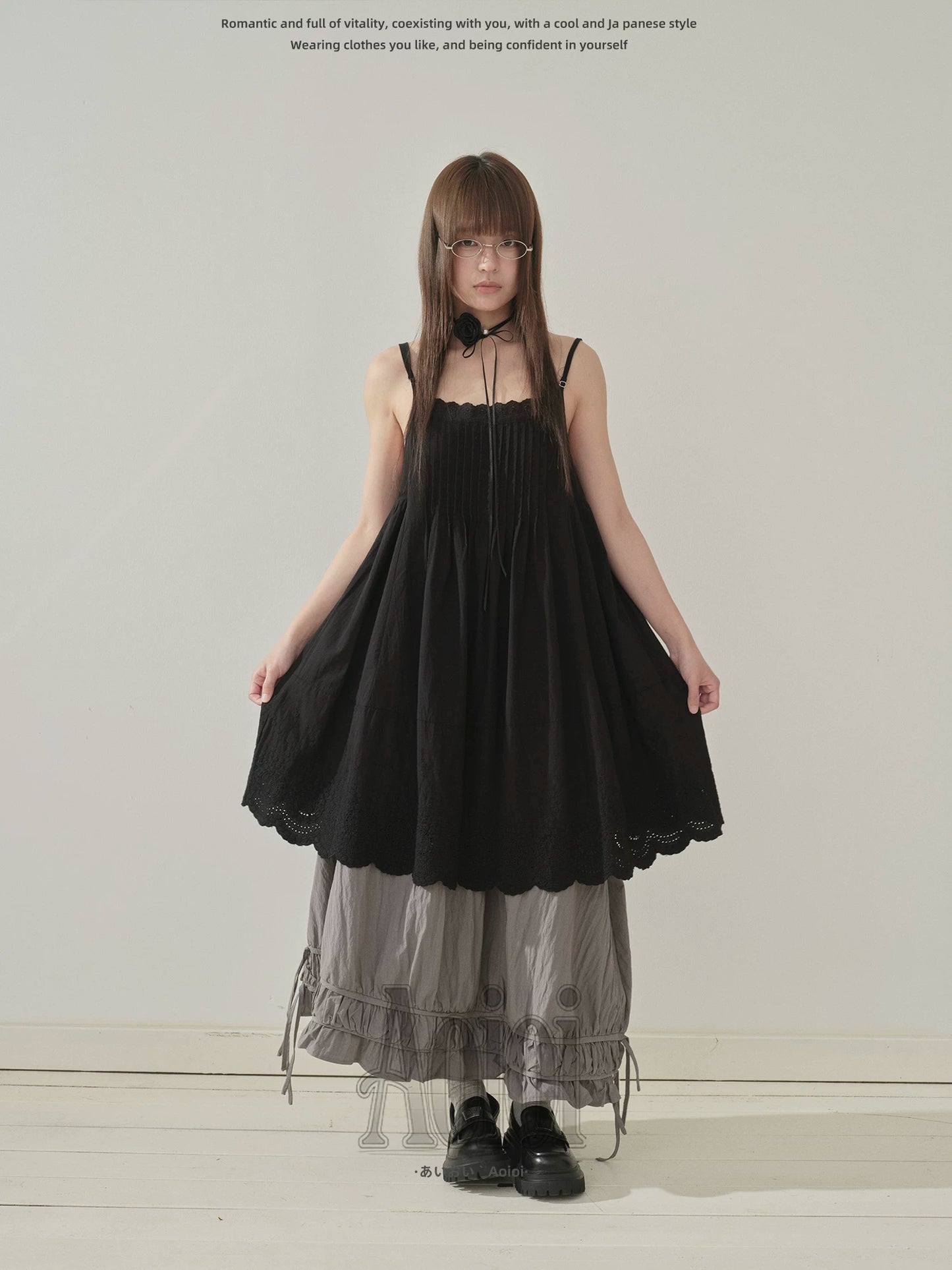 "Lace Whisper" Black Layering Lace Cami Top