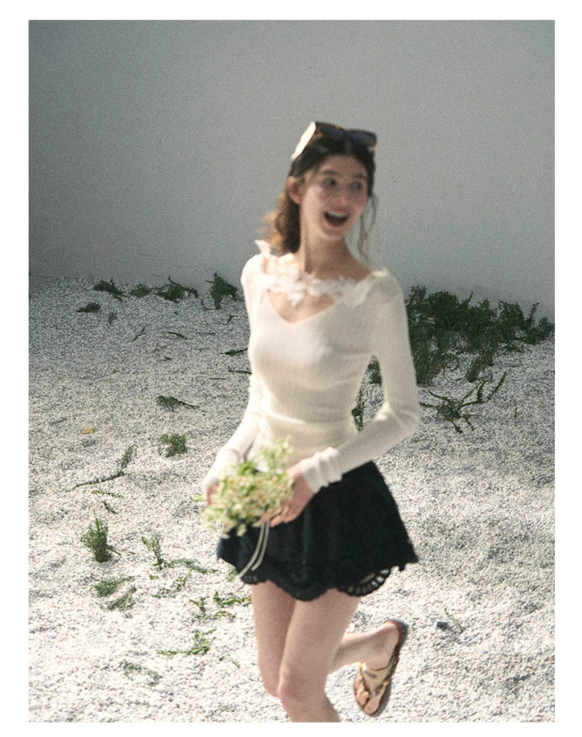 “Lost in Your Embrace” Black Iris Lace Puff Skort
