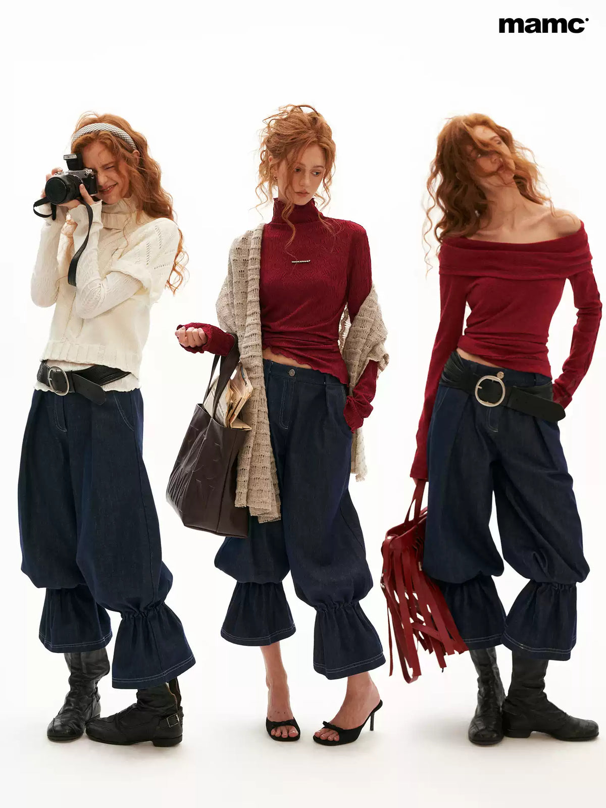MAMC - Retro Balloon-Leg Tencel Blue Jeans