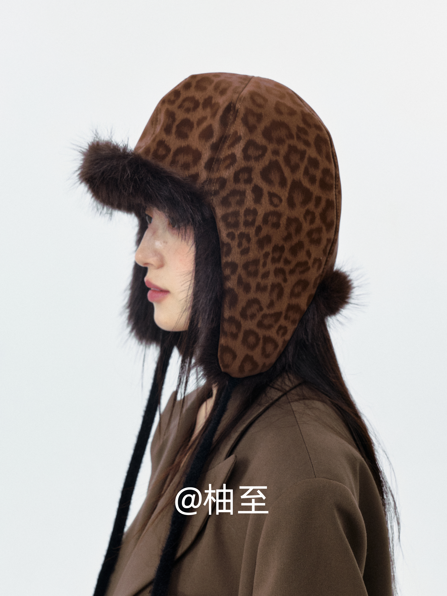 Mocha Brown Leopard Print Trapper Hat – Plush Ear-Flap Winter Hat