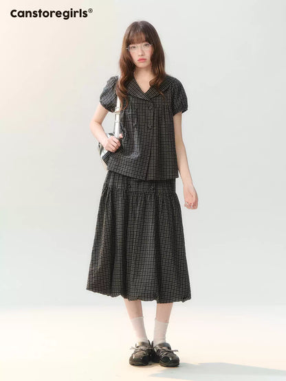 "Sea Breeze Chronicle" Black Sailor Collar Skirt Set LL2026185