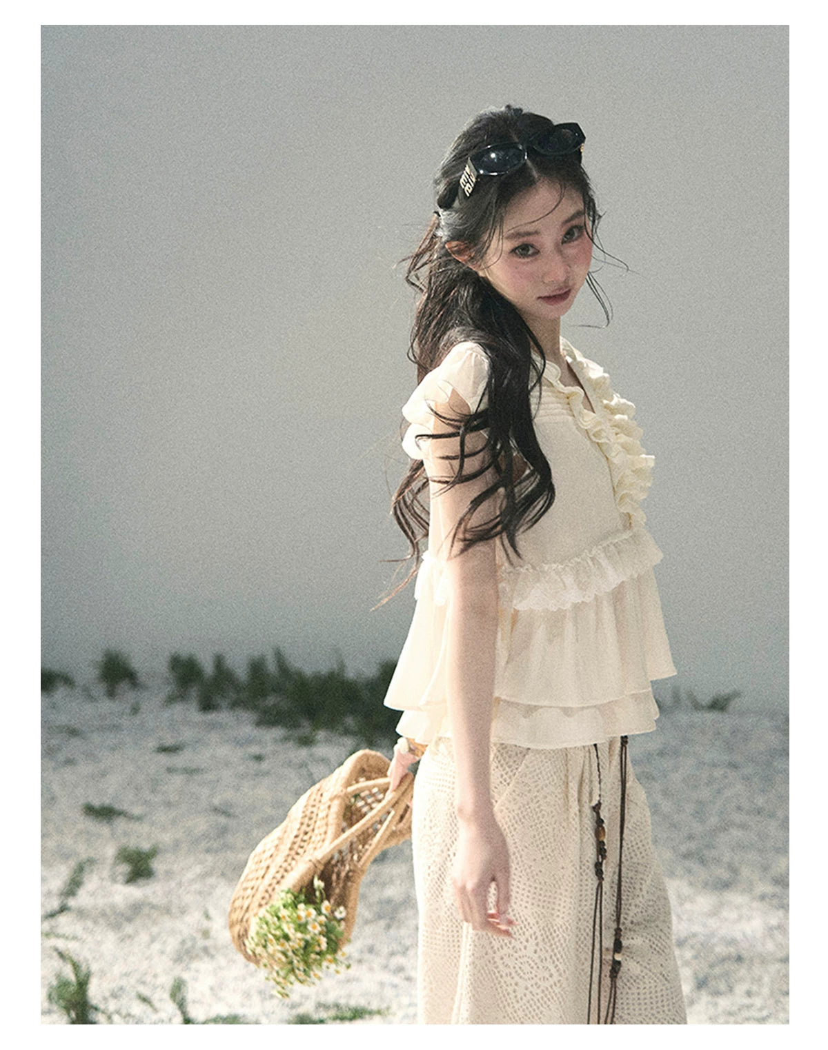 “Sunlight on My Heart” Ivory Lace Babydoll Blouse