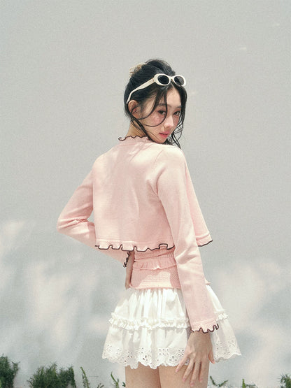 “Passing Through Her Dream” Knit Cardigan & Tube Top Set