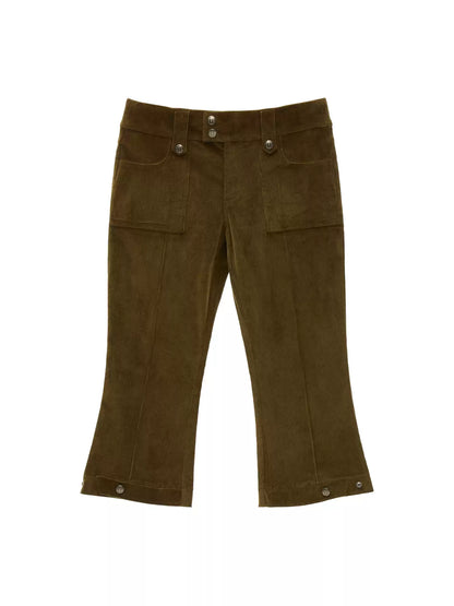 MAMC - High-Waisted Corduroy Cropped Pants